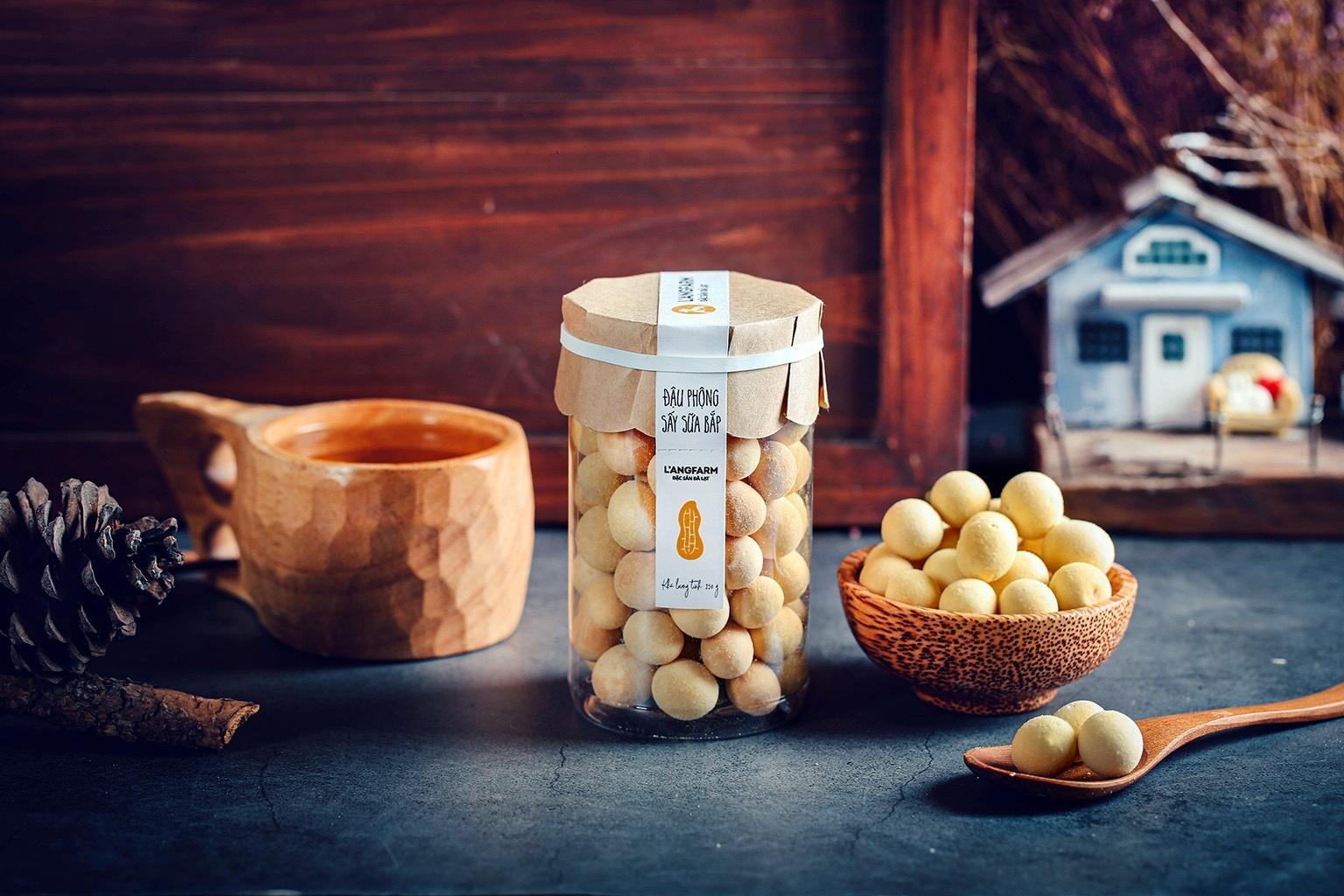 đậu phộng sấy sữa bắp